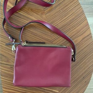 Leather trio crossbody bag/clutch